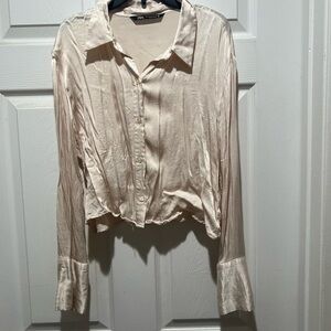 Zara Light Beige Button Down Shirt